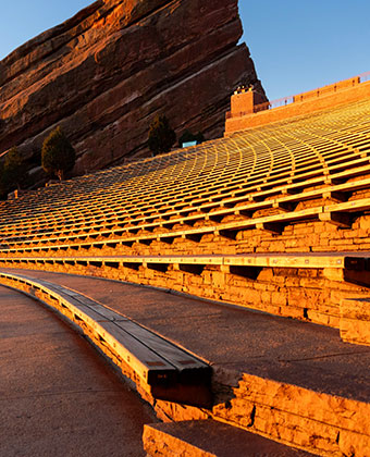 Red Rocks seating in the daylight
